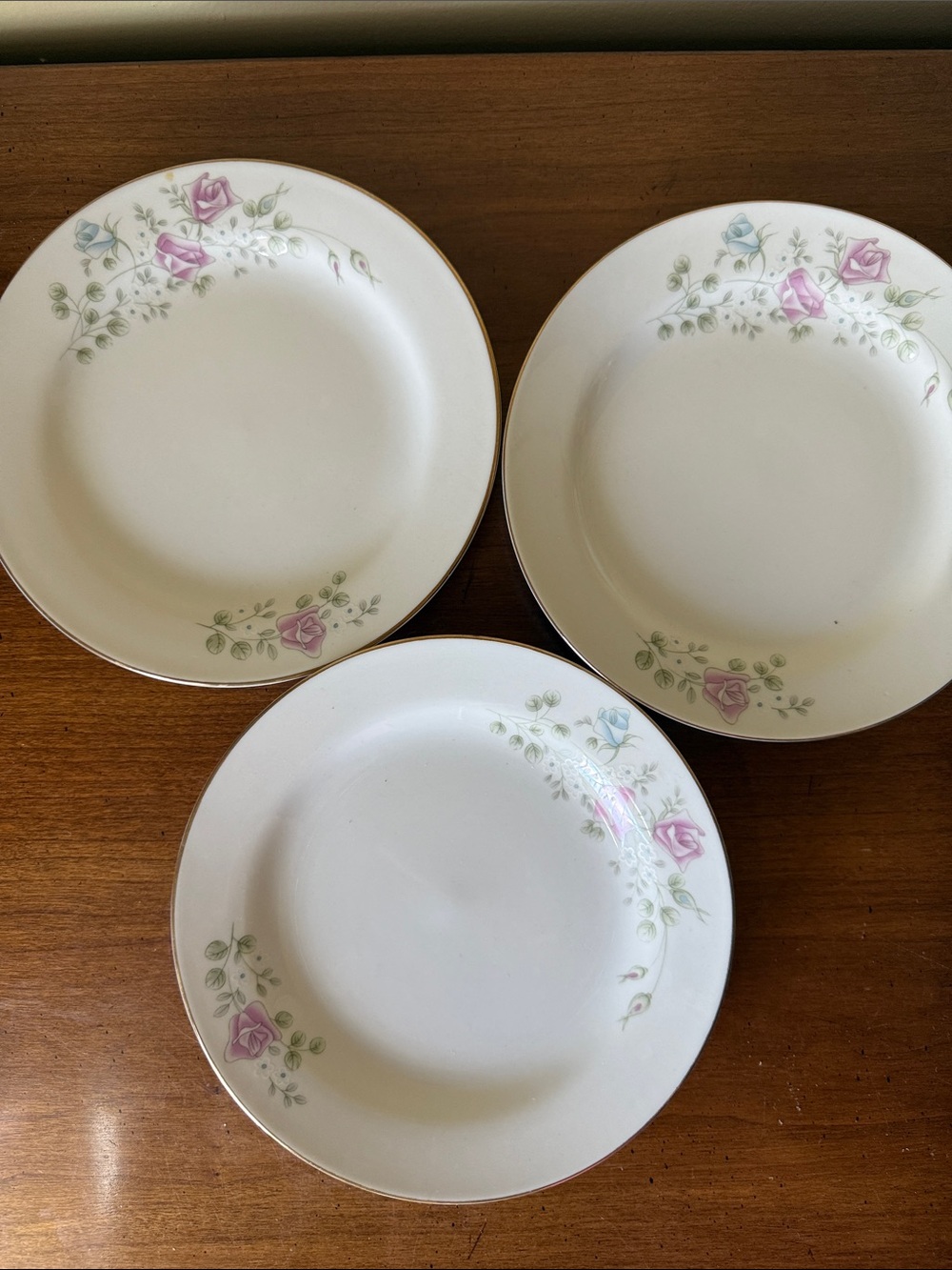 Classic Floral 7” Plates - Pink Rose Pattern